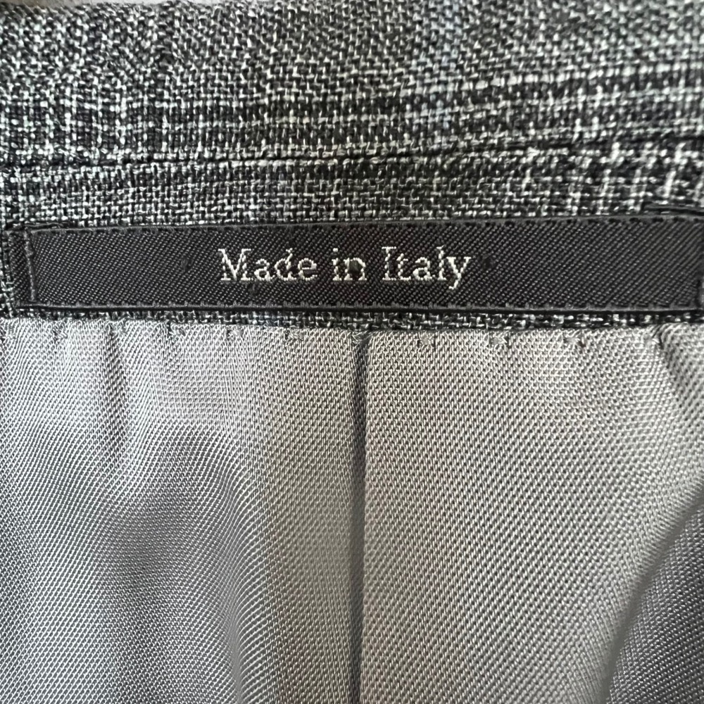 Ermenegildo Zegna Roma Fit Sport Coat Gray Plaid Linen Wool Silk 52L IT/42L US - Picture 9 of 10